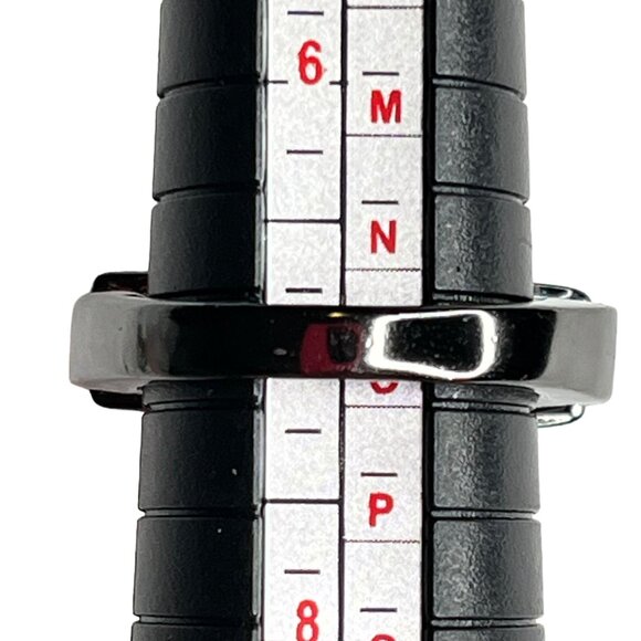 Black ring women multi stone weeding engagement ring - Picture 6 of 7